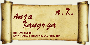 Anja Kangrga vizit kartica
